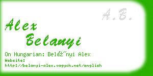 alex belanyi business card